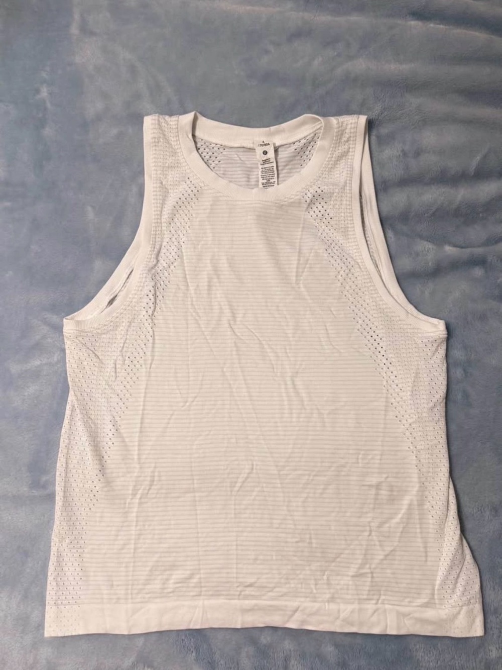 lululemon athletica White Sleeveless Mesh-Panel Tank